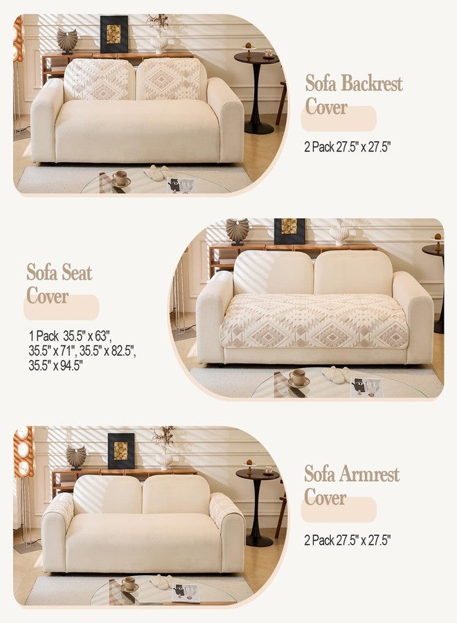 WEYOND Pet Couch Cover for Dogs, Soft Plush Sofa Cover Washable, Non-Slip Pet-Friendly Sofa Slipcover for Couches and Sofas (Beige, 35.5" x 63") - Image 2
